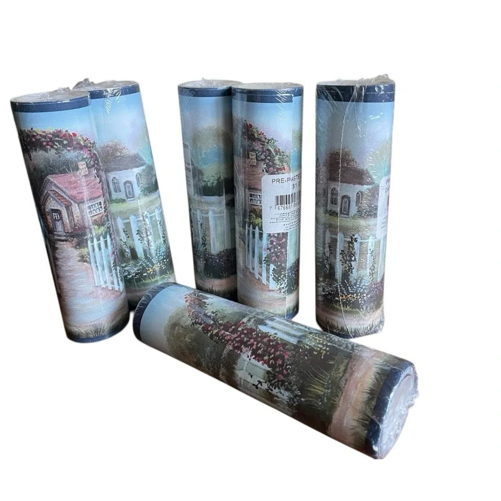 Country Garden Arbor Cottage Gazebo Pre-Pasted Wall Border 6 rolls 24 Yards